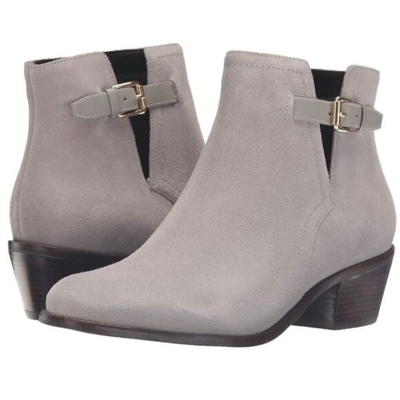 Cole Haan Wilette grey buckle strap ankle booties - Picture 1 of 10